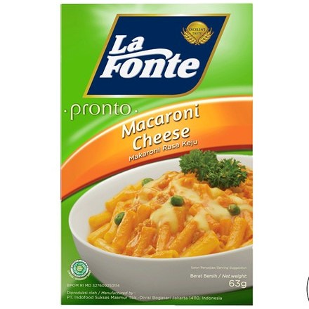 

LaFonte Macaroni Cheese 63gr La Fonte Pronto Makaroni Rasa Keju