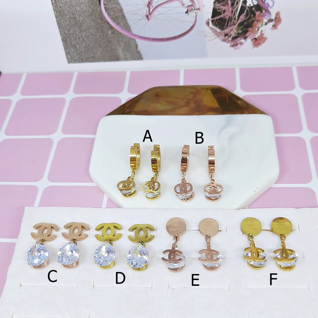 Anting Titanium Jepit Korea Brand Kdrama Rose Gold - BE371