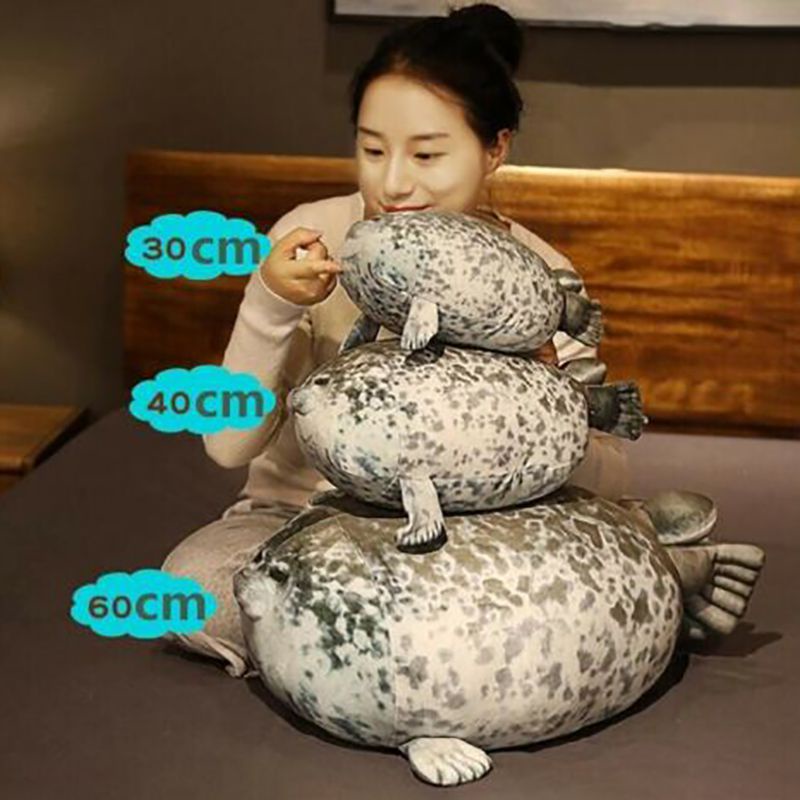 80cm Boneka Large Chubby Blob Seal Plush Toy Animal Cute Ocean Pillow Pet Stuffed Doll Gift Mainan