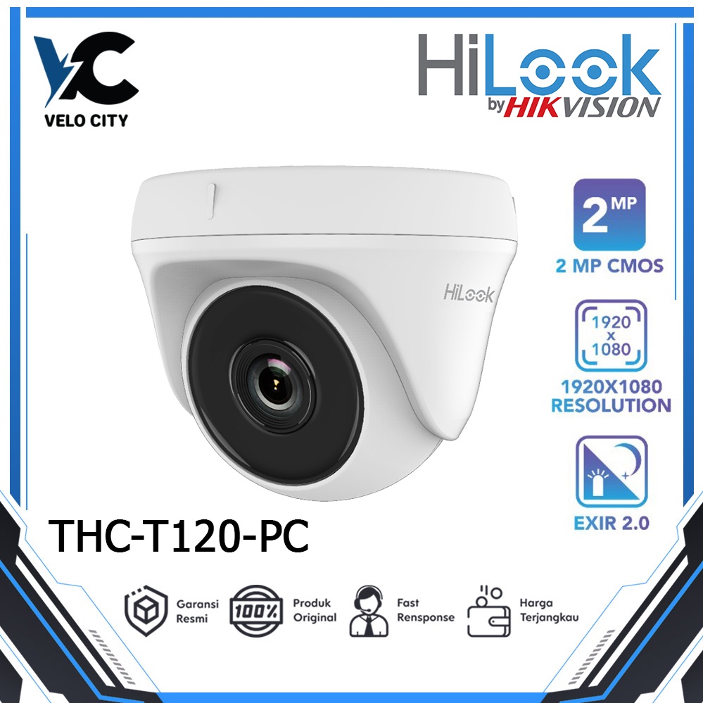 Cctv Camera Hilook Thc-T120-Pc 2.8Mm Camera White Cctv Original Garansi Resmi 2 Tahun