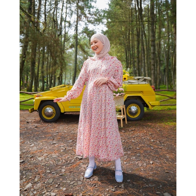 MIDI DRESS/Qiana dress /dress wanita/dress murah /gamis premium/dress korean lokk/ dress korea/mididress vintage/dress lucu/mididress motit