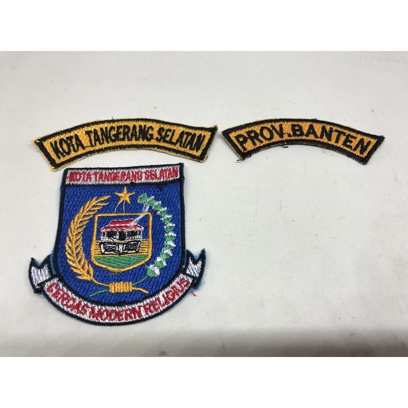 Satu set logo emblem patch Tangerang selatan bordir komputer