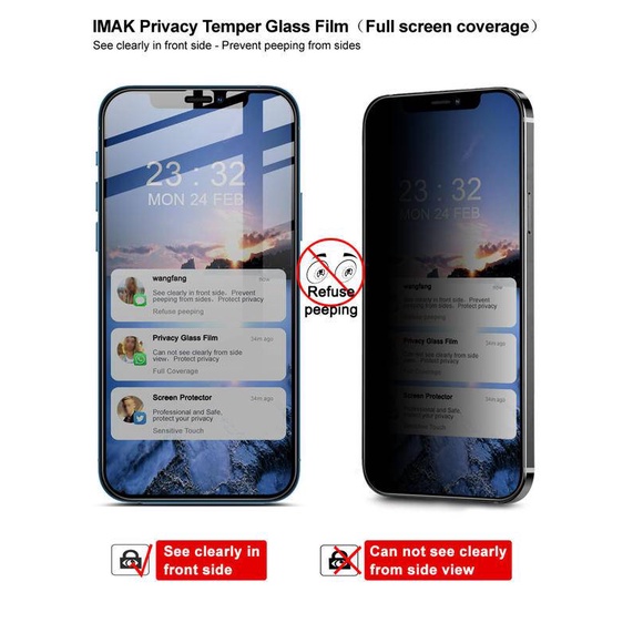 Privacy Anti Glare Peeping Full Screen Protector For iPhone 13 Pro Max mini Tempered Glass HD Front Film For iPhone 12 Pro Max Mini