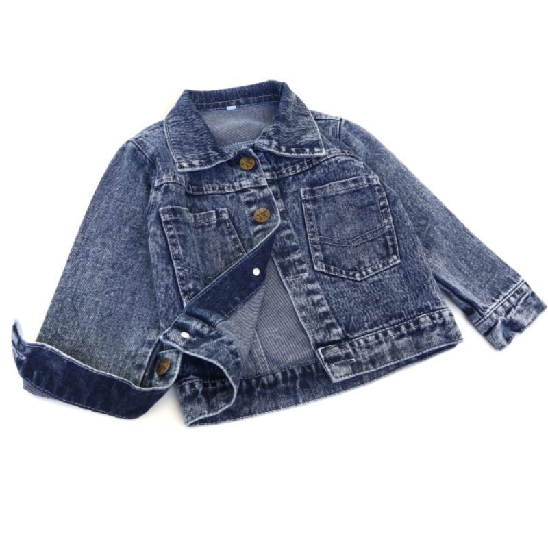 Jaket jeans anak  jaket denim anak premium (unisex) model terbaru 1-10tahun