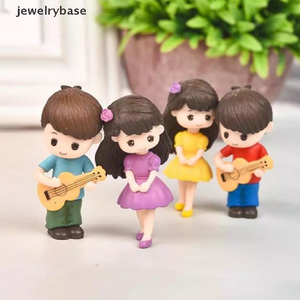 (jewelrybase) Set Miniatur Pasangan Gitar Untuk Dekorasi Taman / Rumah