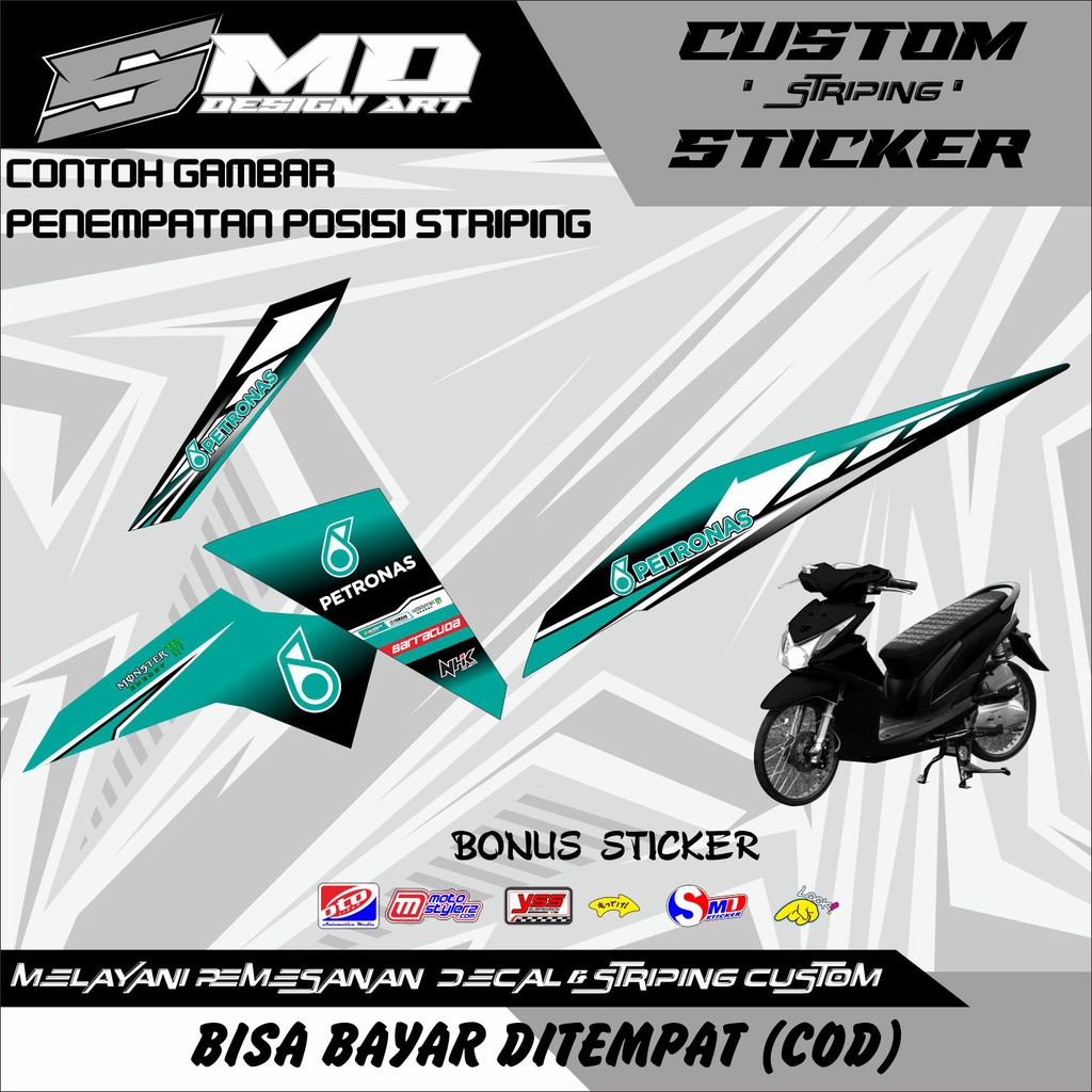 STRIPING STICKER LIST BODY VARIASI BEAT FI 2013-2015 PETRONAS