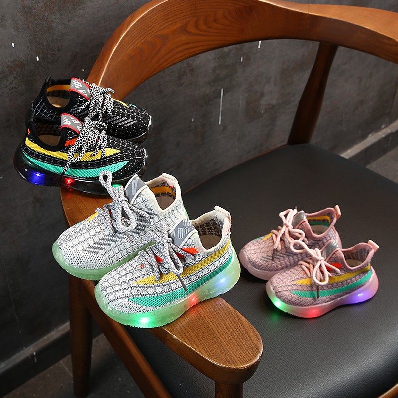 SEPATU SNEAKERS ANAK LAKI-LAKI dan PEREMPUAN Nyala lampu led SIZE 21-30 USIA 1 2 3 4 5 6 tahun VO 02