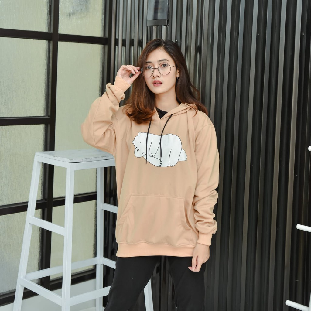 BEAR ENJOY RELAX HOODIE WANITA - ATASAN TEBAL LUCU PREMIUM