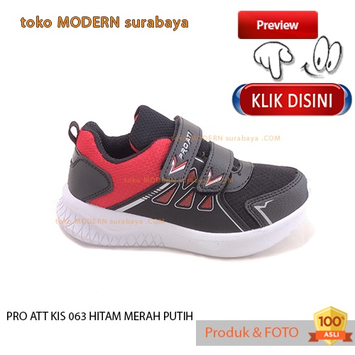 PRO ATT KIS 063 V HITAM MERAH PUTIH sepatu anak sepatu sneakers kets