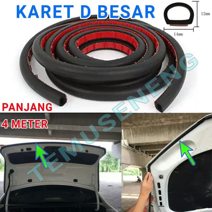 4 Meter Karet D Besar Pintu Mobil Peredam Suara Pelindung Pengaman