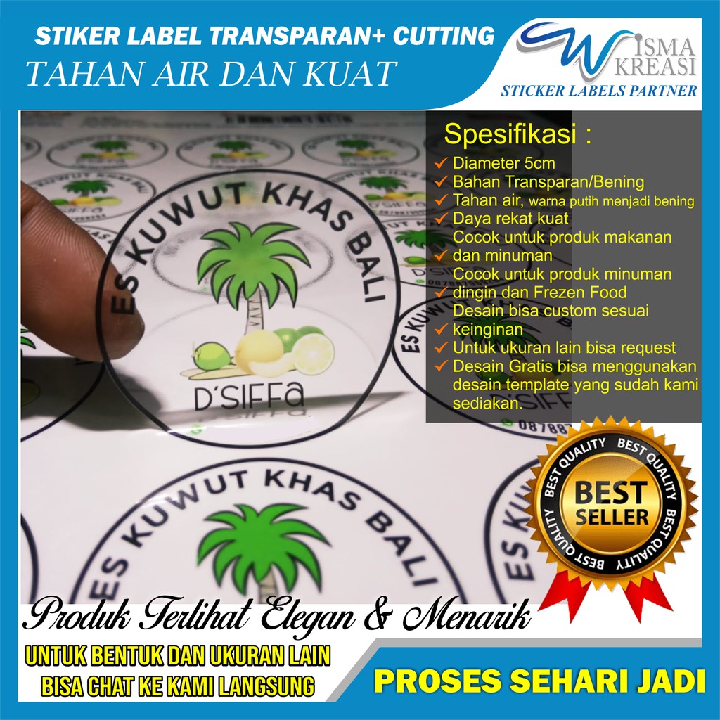 

Sticker Transparent Harga UMKM Cetak stiker Transparan A3 sticker custom logo usaha olshop label kemasan produk