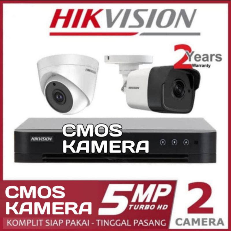 Jual PAKET CCTV HIKVISION 4 CHANNEL 2 KAMERA 5MP FULL HD / LENGKAP ...