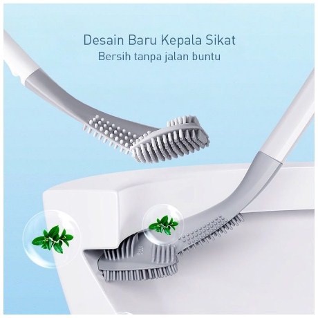 Sikat WC Silikon Kepala Tongkat GOLF Elastis Flexible Serbaguna