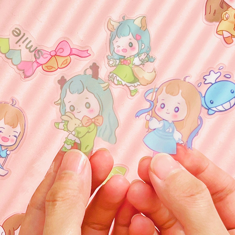 40pcs Stiker Motif Kartun Peri Perempuan Tahan Air Untuk Dekorasi Diary DIY