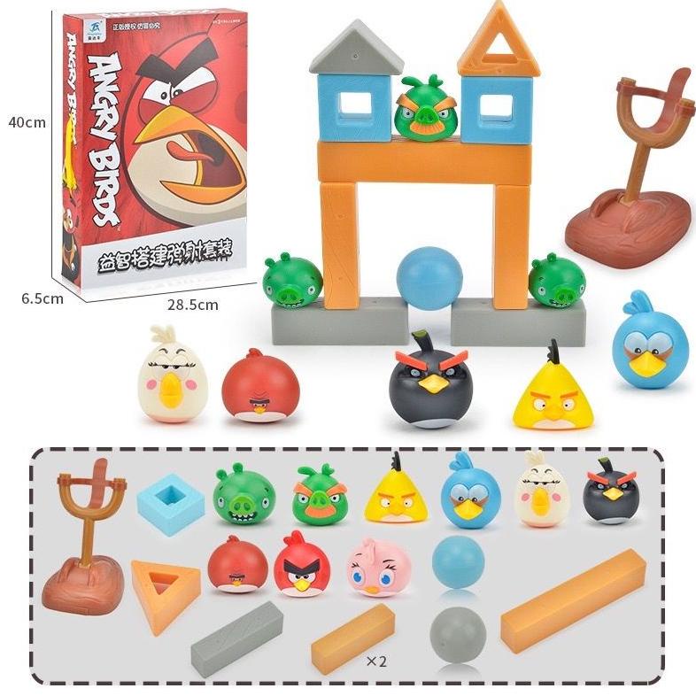 18PCS SET MAINAN RAKIT BALOK BANGUNAN KETAPEL ANGRY BIRDS UNTUK HADIAH ANAK NEW BONEKA KADO HADIAH