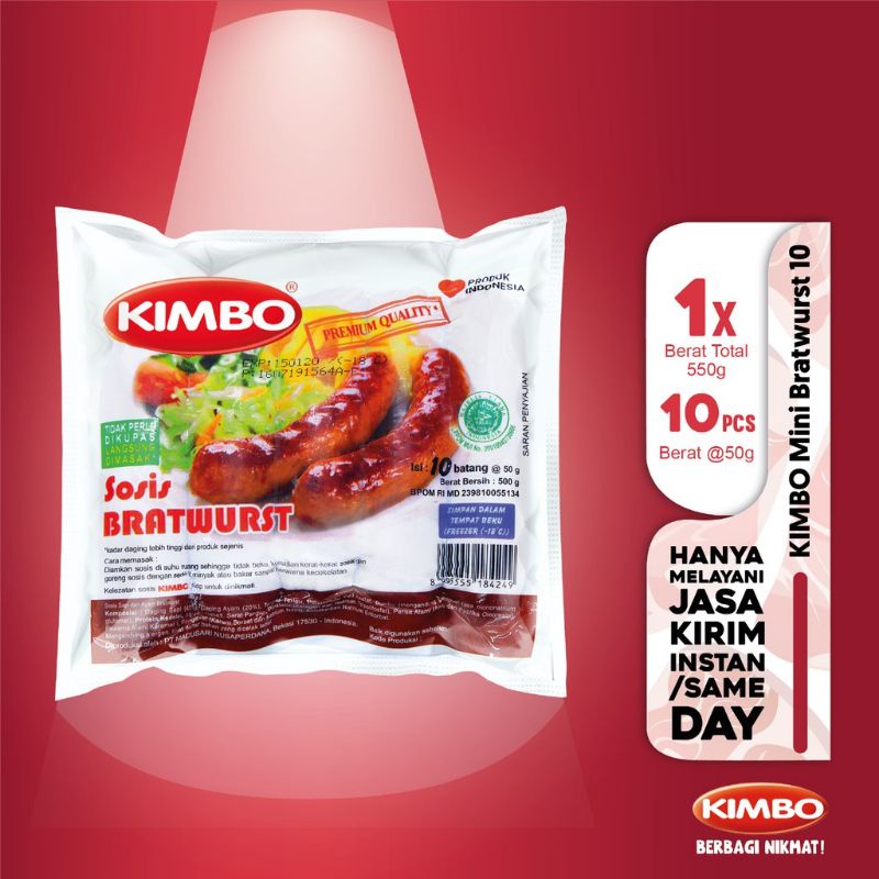 

Kimbo Sosis Bratwurst isi 10 Original / Keju