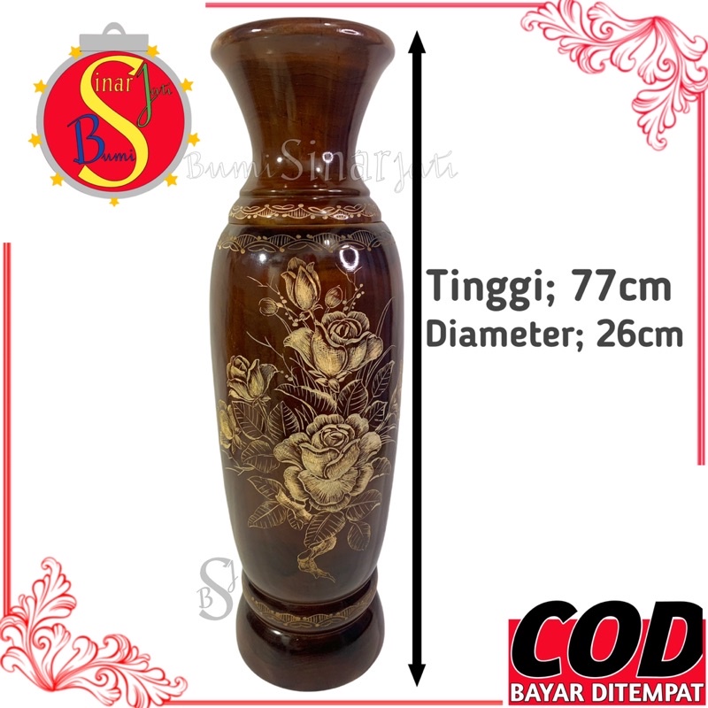 POT BESAR - GUCI - POT BUNGA - VAS BESAR - TEMPAT PAYUNG TEMPAT TONGKAT - POT KAYU JATI ASLI