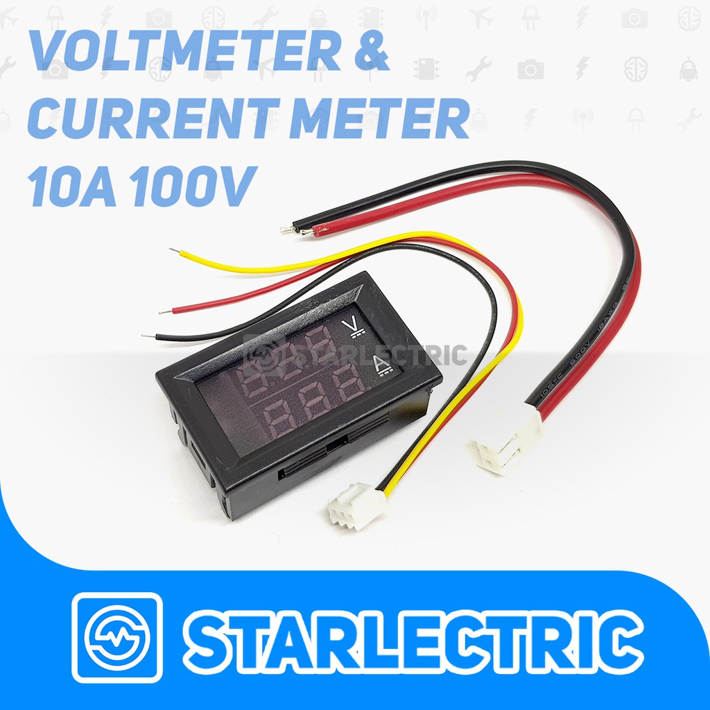 Amperemeter dan Voltmeter Digital Frame 0-100v 10A