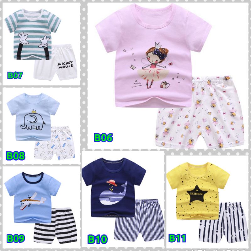 setelan baju bayi baju anak laki import/ baju fashion anak import/singlet baju tanpa lengan pendek unisex