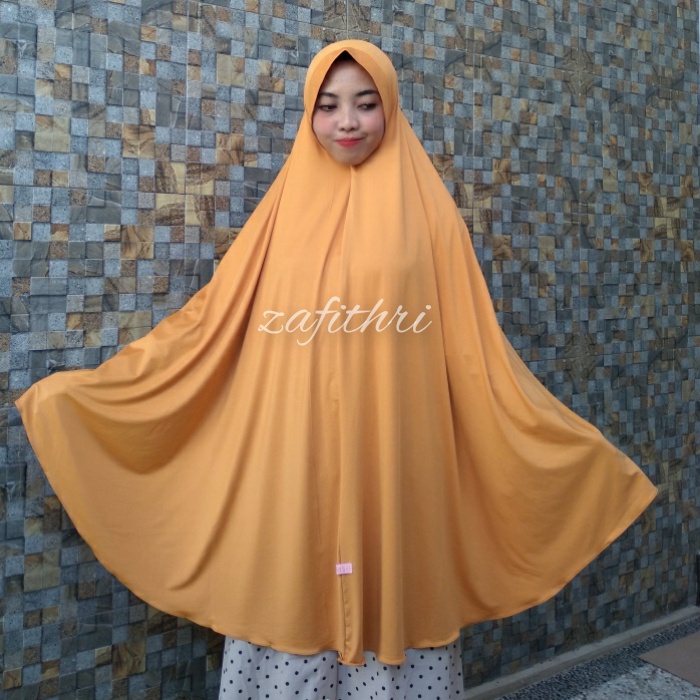 Jilbab Bergo Super Jumbo Jersey Ori Zafithri-mustard Ped