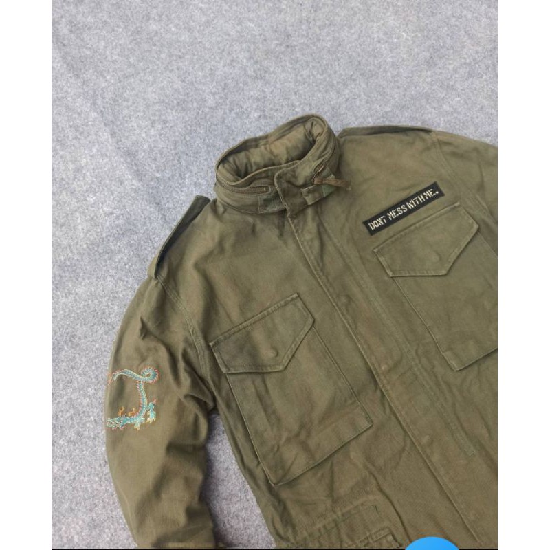 Jaket Takeo kikuchi m-65 army jacketBahan canvas