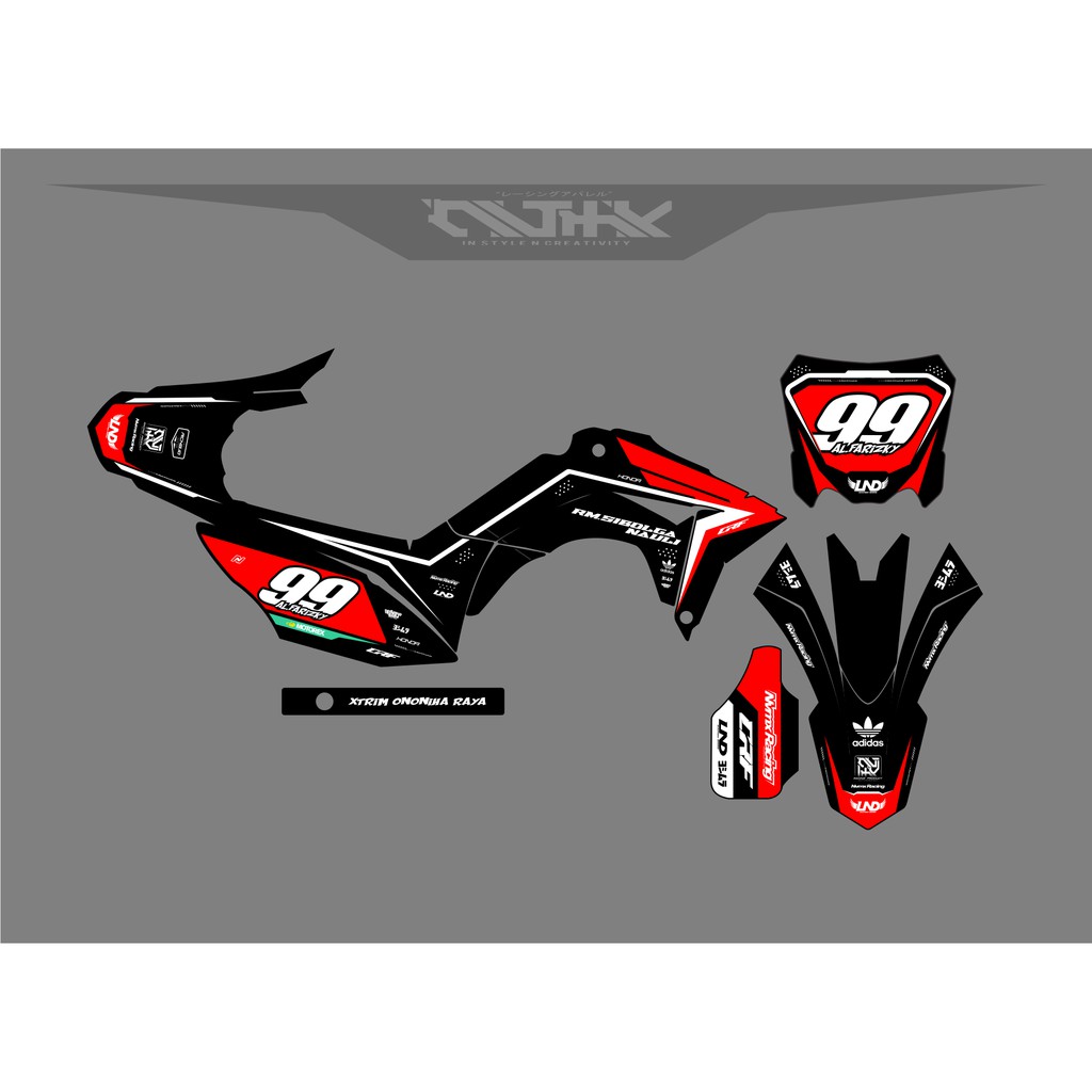 DECAL CRF 150L MERAH HITAM