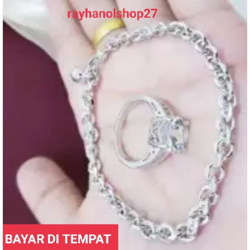 Gelang nuri free cincin silver anti karat