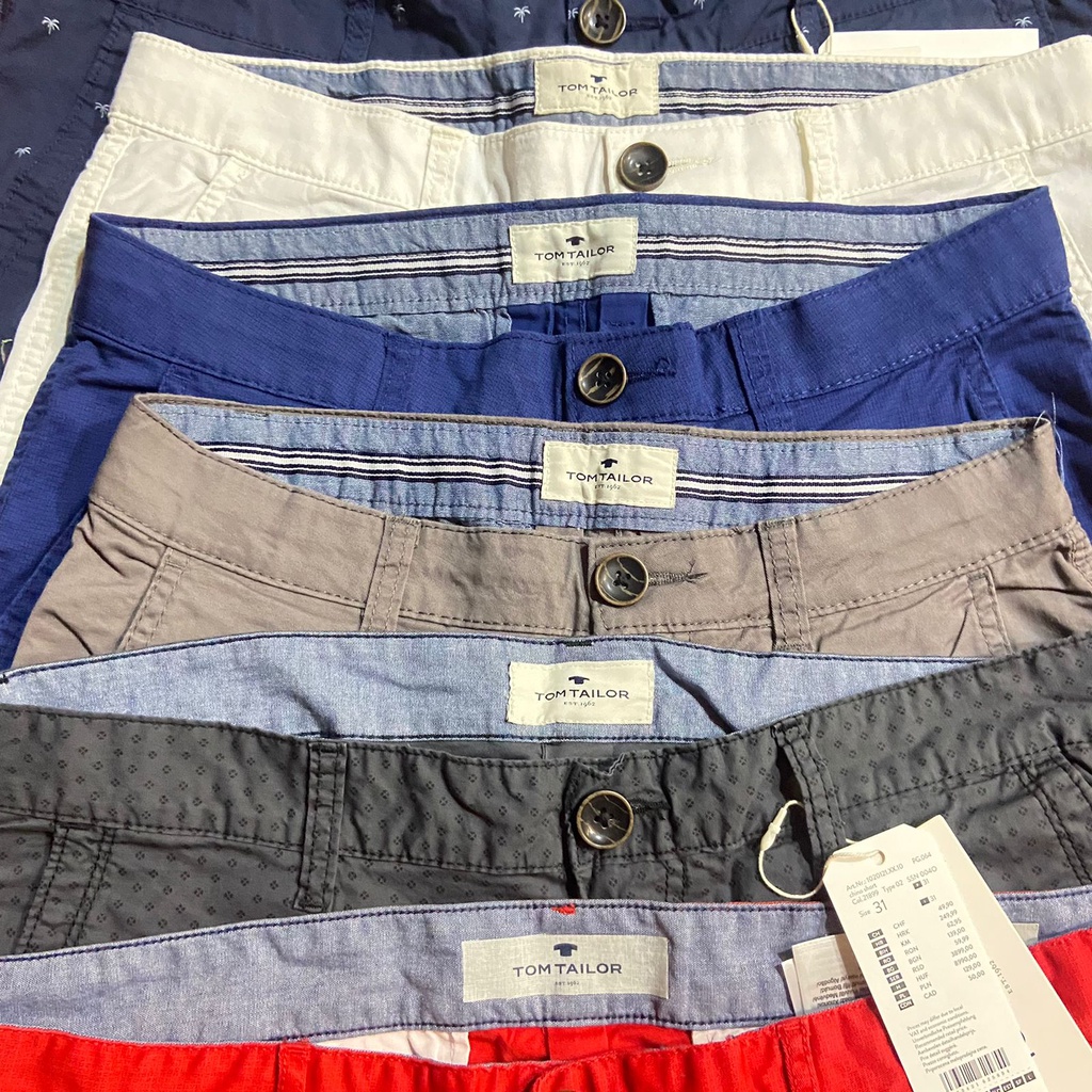 TOM TAILOR Celana Pendek Pria Chino Shorts Original Casual Men