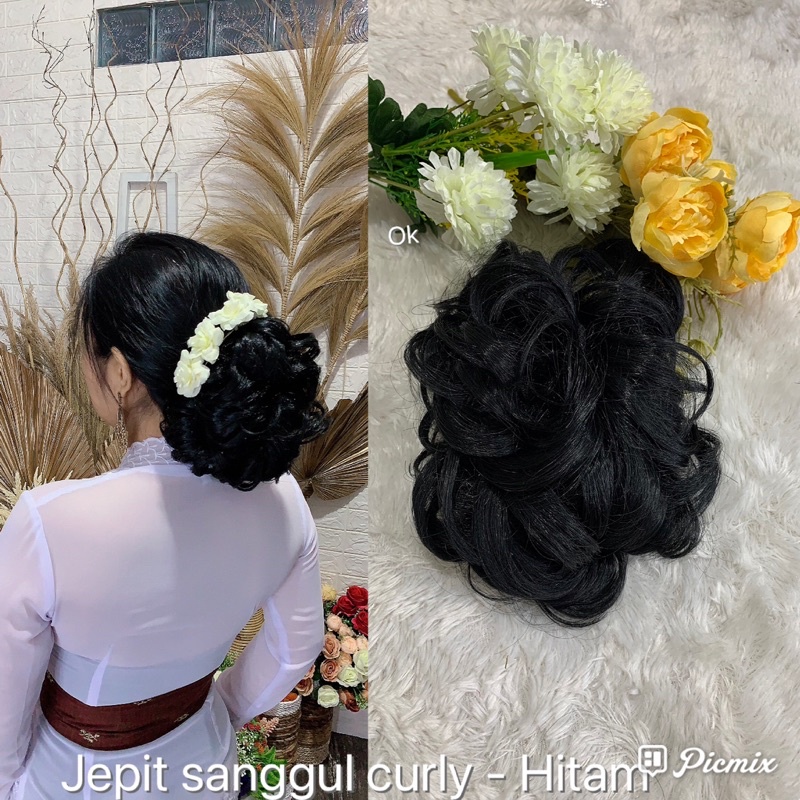 sanggul rambut curly