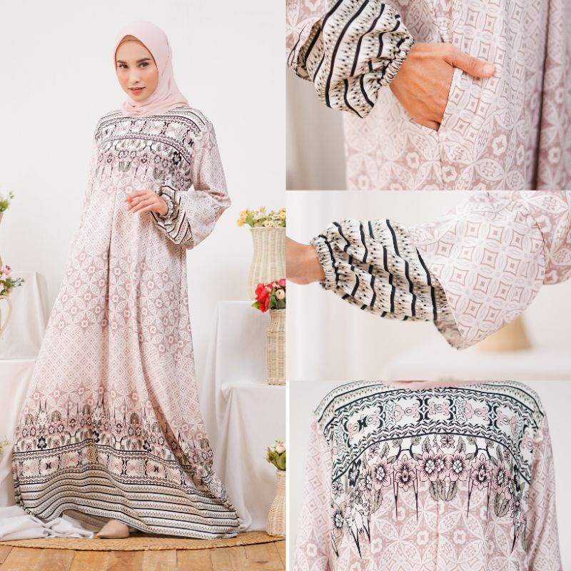 Gamis Maxmara Motif Elena kualitas Premium