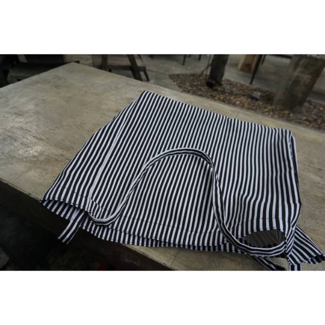 NUDIE BAG / TOTEBAG MOTIF STRIPE BLACK MAGNET