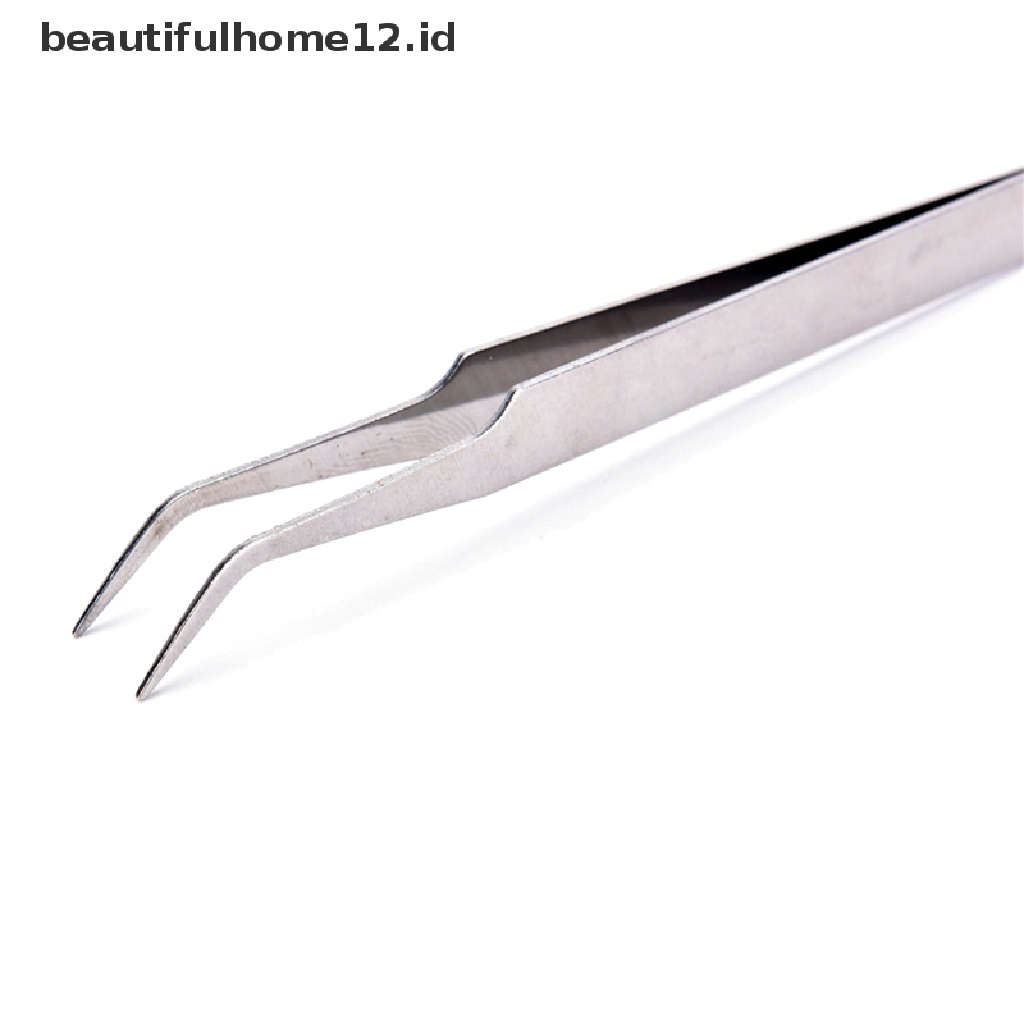 (Beautifulhome12.Id) 2pcs Pinset Stainless Steel Untuk Mengambil Bulu Mata / Nail Art