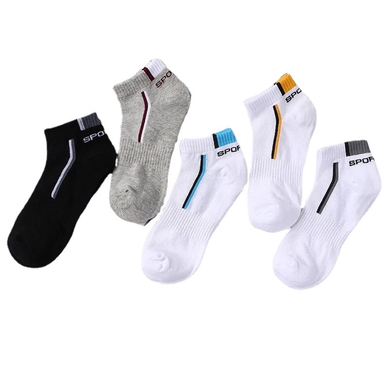 𝗘𝗕𝗦 ✅ KK007 Kaos Kaki (Tanpa Kemasan) Pria Tipis Pendek Semata Kaki Motif Garis Olahraga Fashion Korea Sock Import Murah