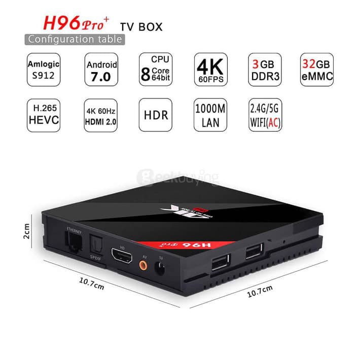 Jual Android 7 1 2 TV Box H96 Pro Plus Ram 3GB  Rom 32GB Berkualitas