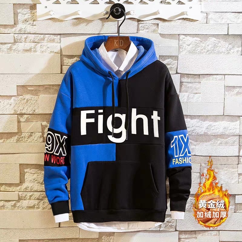 Hoodie Pria / Hodie Pria  / Jaket Pria / Sweater Hoodie Fight Kombinasi Bahan Fleece  UK L-XL