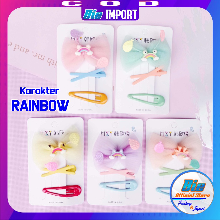 isi 3 Pcs Jepit Rambut Anak Karakter Korea Premium Impor Best Seller