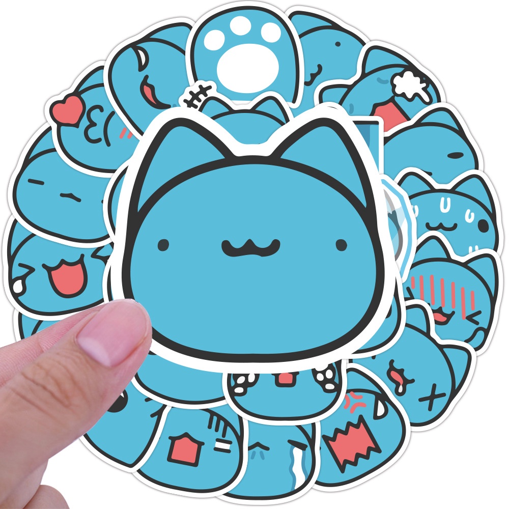 BugCat-Capoo kucing worm Kopi gelombang stiker lucu kartun anime Jurnal bahan Cangkir air tangan Buk