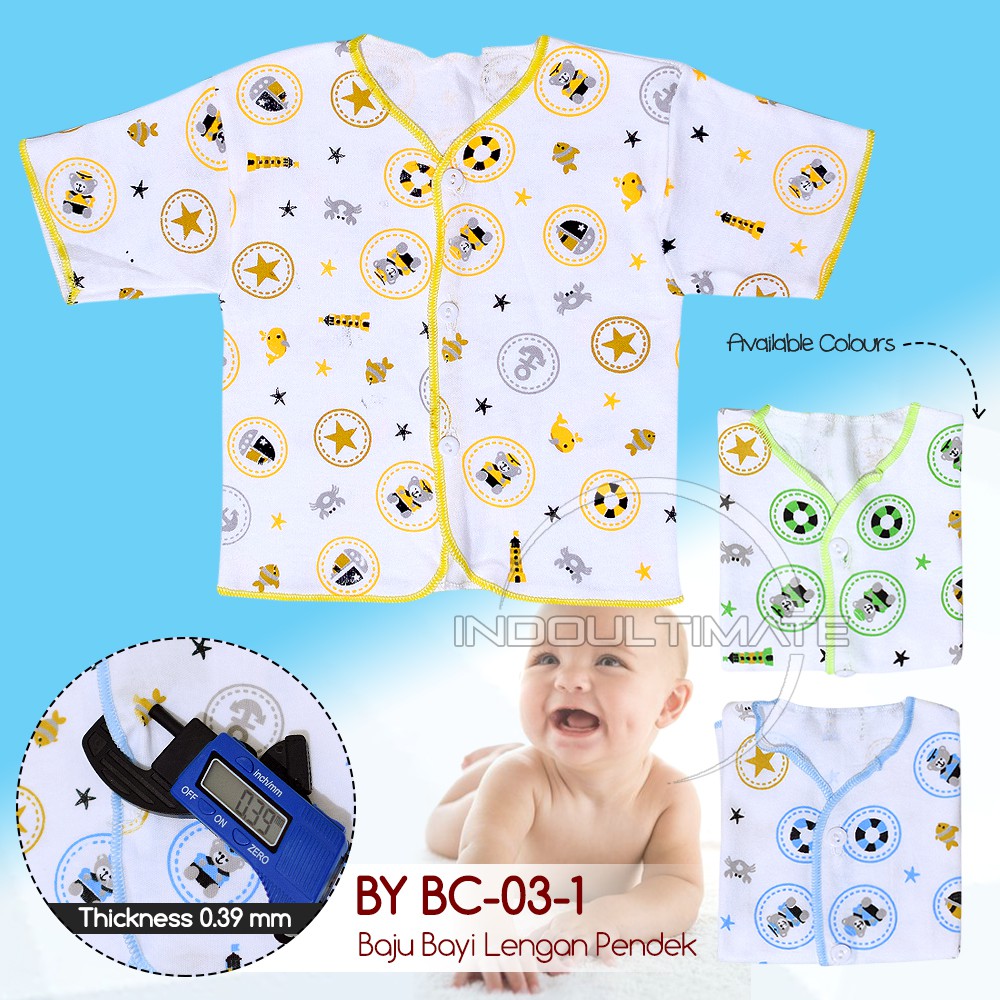 Baju Bayi DIPFY Double Knit 100% Katun tebal/Pakaian Kaos Atasan bayi newborn baru lahir murah bc-25