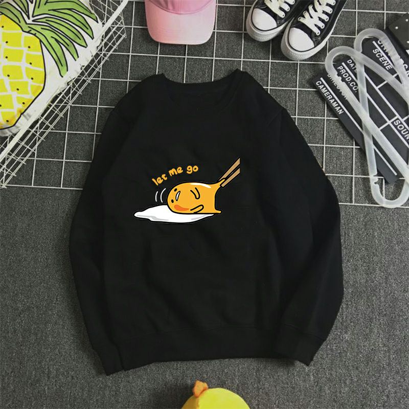 S - XXXXXXL(6XL) Hoodie GUDETAMA EGG BUTT JUMBO BIG SIZE Jaket Sweater CUTE Cartoon Sweatshirts OVERSIZE Pilih Motif Yellow Black zzz Sleep Egg M L XXL XXXL 4XL 5XL Kuning Hitam Navy Custom