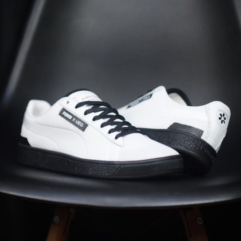 SEPATU PRIA  X UEG COURT WHITE BLACK ORIGINAL OEM SNEAKERS PRIA