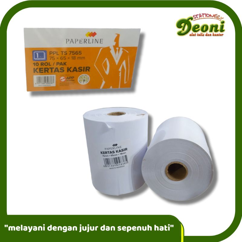 

Paperline Kertas Kasir / Kertas Telstruk 75mm x 65mm x 18mm 1 Rangkap