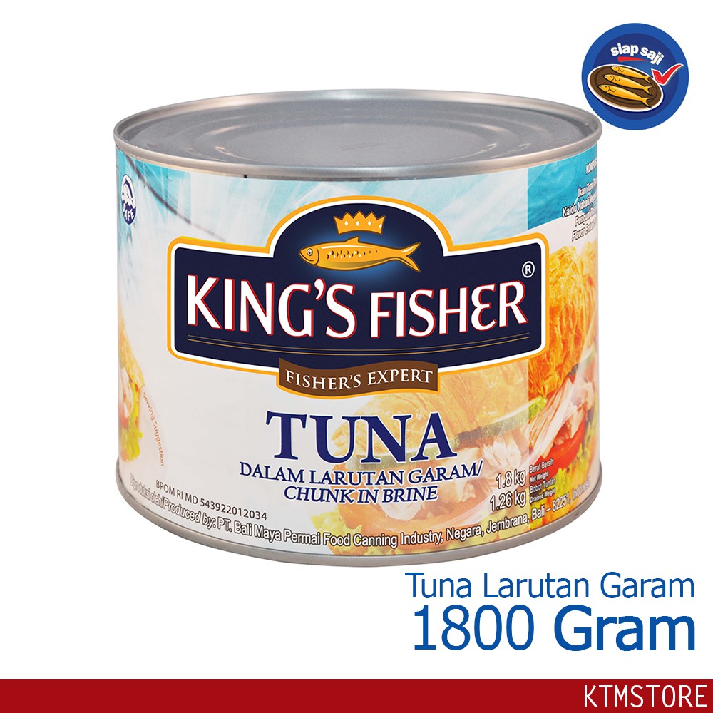 

KtmStore King's Fisher Tuna dalam Air Garam 1800 g Tuna in Brine Daging Tuna Makanan Kaleng