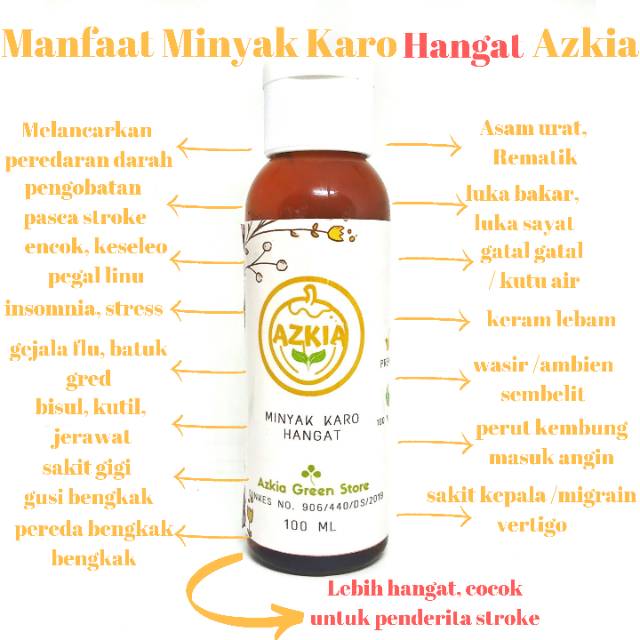 Minyak Karo Hangat Azkia Minyak Massage Minyak Balur