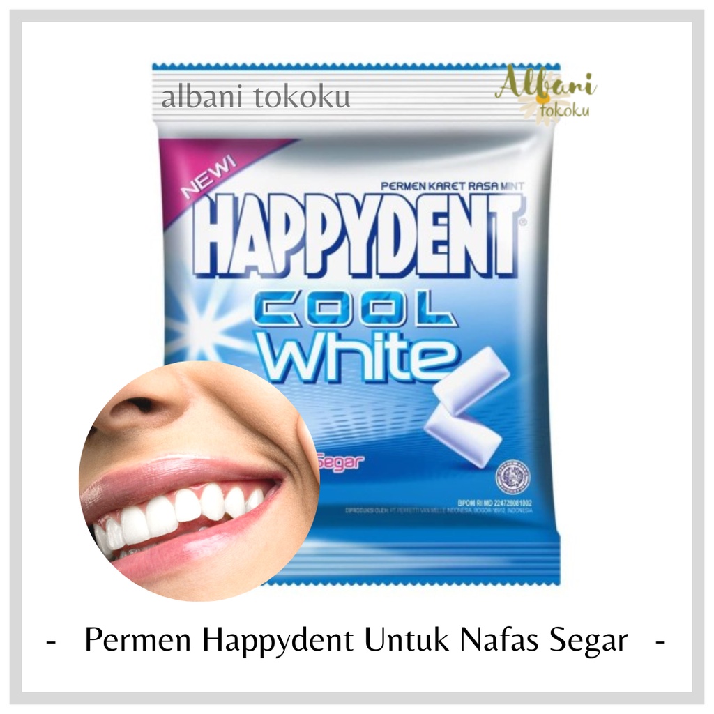 

Permen Happydent Cool White - Menghilangkan Bau Mulut - Memutihkan Gigi - Permen Happydent - Permen Karet