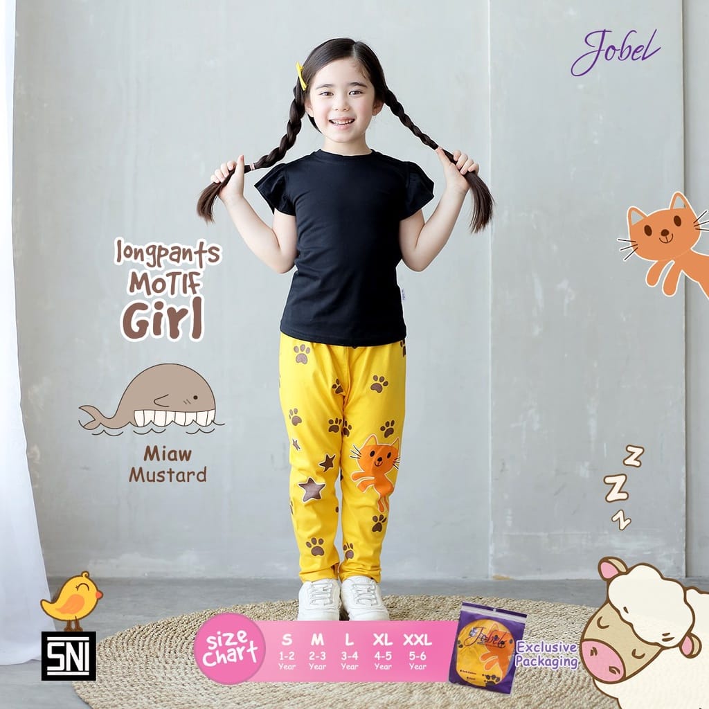 Kazel Jobel Longpants Motif Girl Isi 3 Pcs Random - JBL-LMG