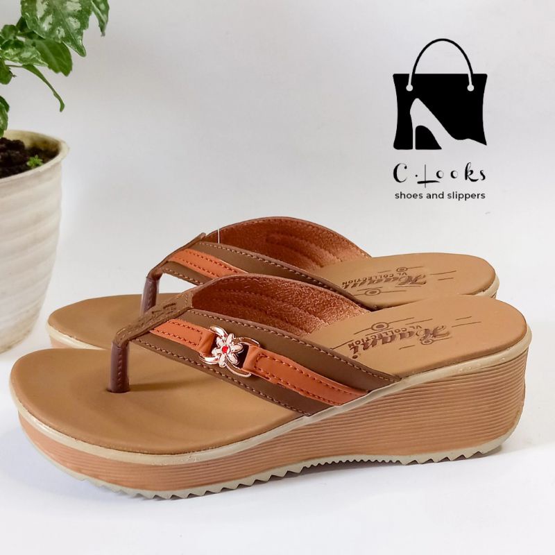 Haani Wedges Sandal Jepit Wanita | Size 37-40 | Hak 5 cm