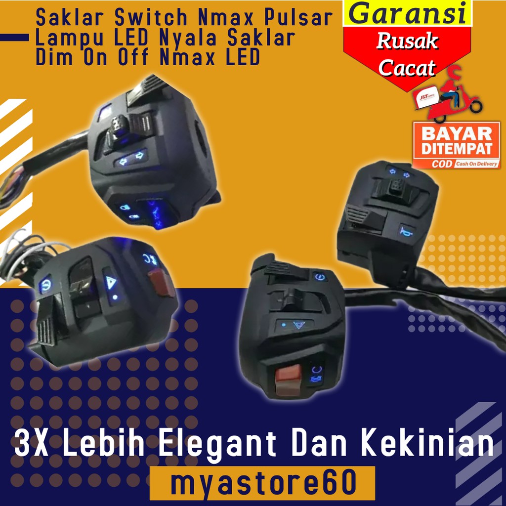 Saklar Switch Nmax Pulsar Lampu LED Nyala Saklar Dim On Off Aksesoris variasi Yamaha Nmax LED