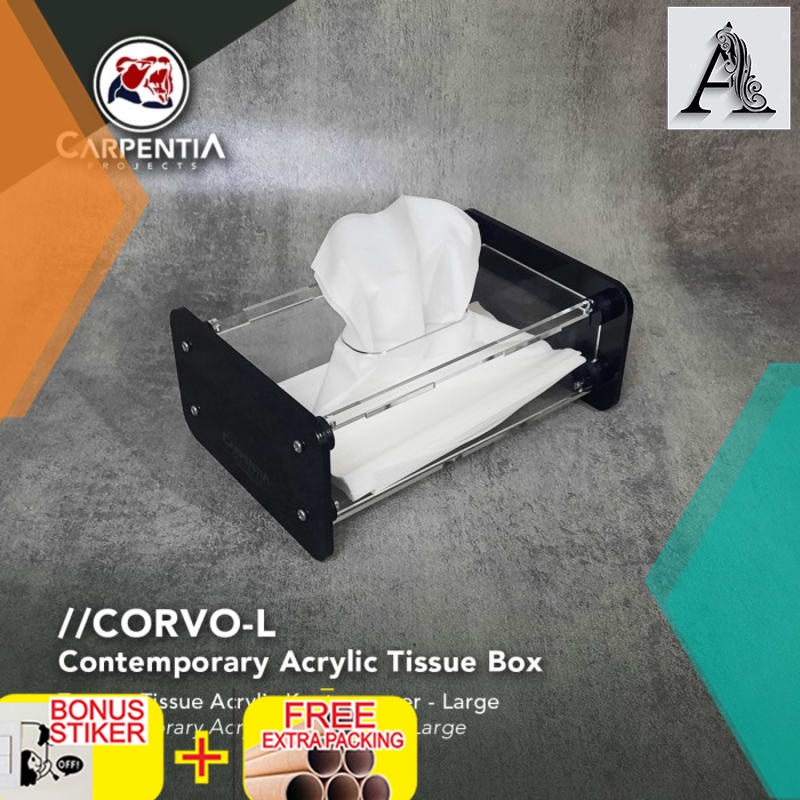 

Grosir Tempat Tissue Acrylic - Design Kontemporer -CARPENTIA Tissue Box Large