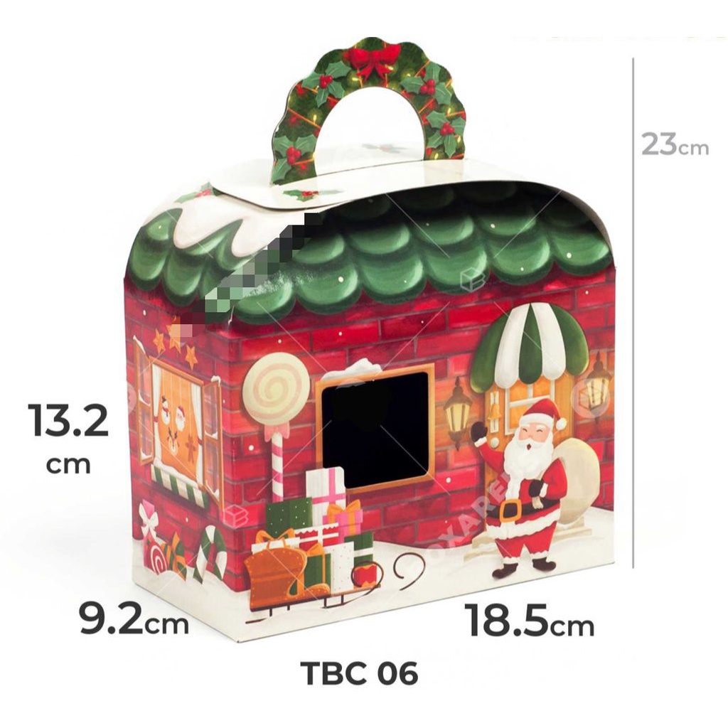 Cake Box Christmas - Dus Toples Kue Natal - Gosend Grab