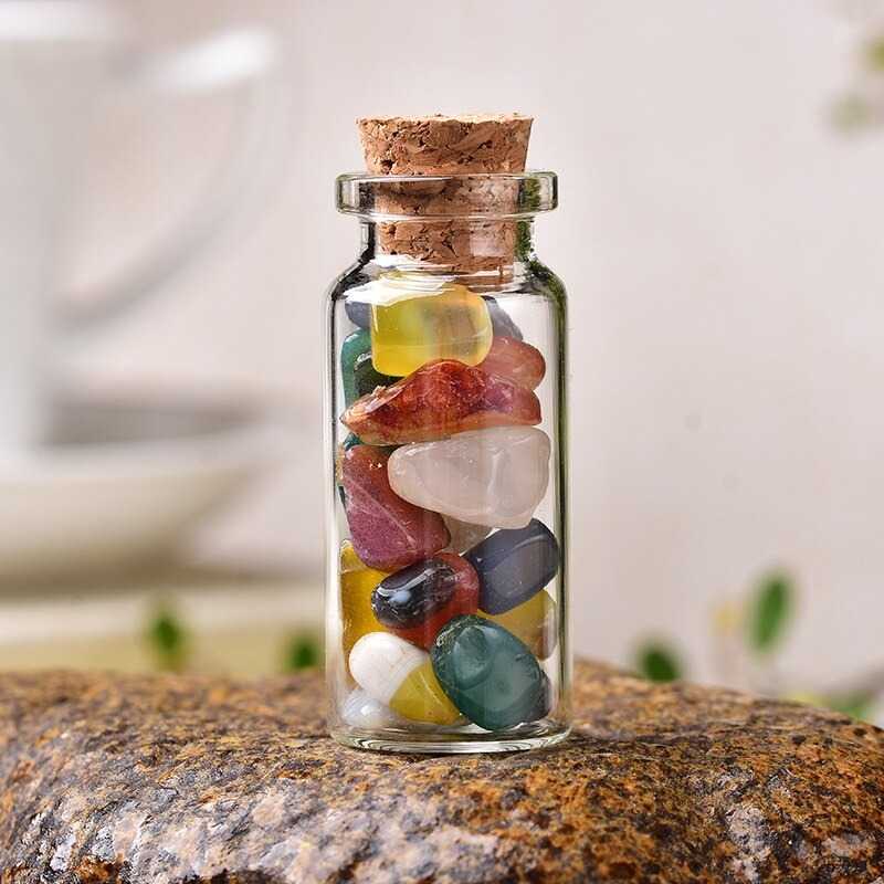 Botol Hias Batu Agate Alami Dekorasi Pesta Souvenir Pernikahan Ulang Tahun DLL Natural Crystal Healing Colorful Agate || Barang Unik Murah Lucu - SH584